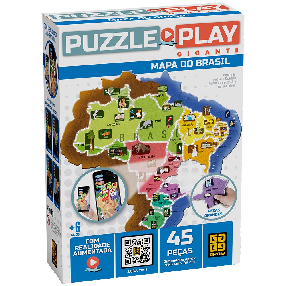 Puzzle Play Gigante Mapa do Brasil