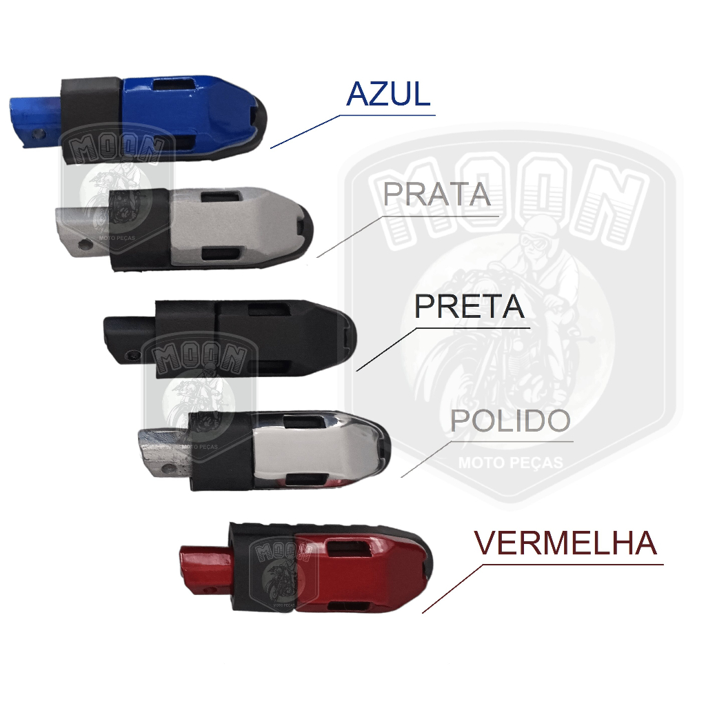 Pedaleira Garupa Moto Titan 160- 150 Cg Fan 125 Biz Twister CB 300 CBX 250 Aluminio 1 Linha Cores