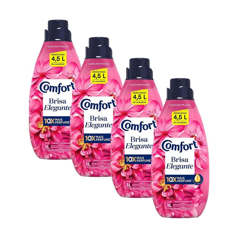 Kit 4 Amaciantes Concentrados Comfort Brisa Elegante 1L