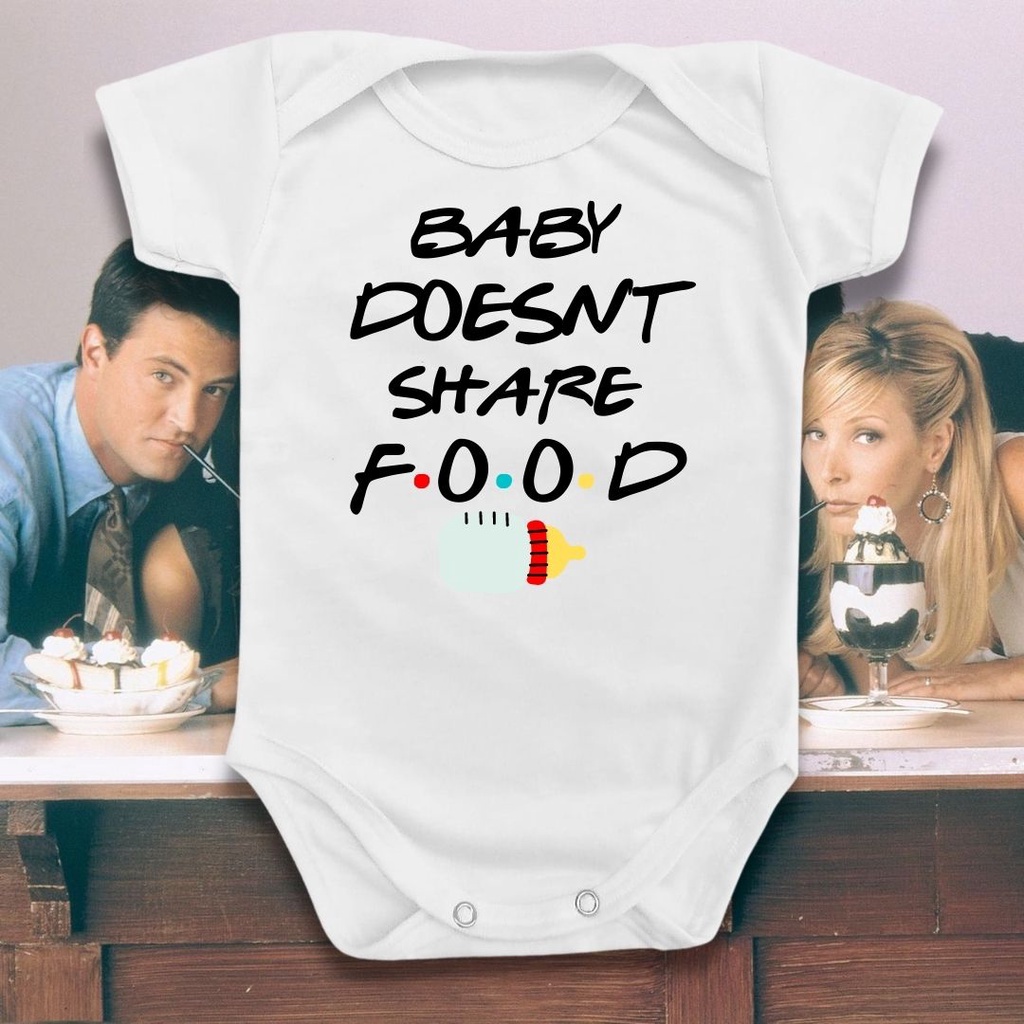 Body Roupa Bebê Frases Série Friends Food Divertido Infantil