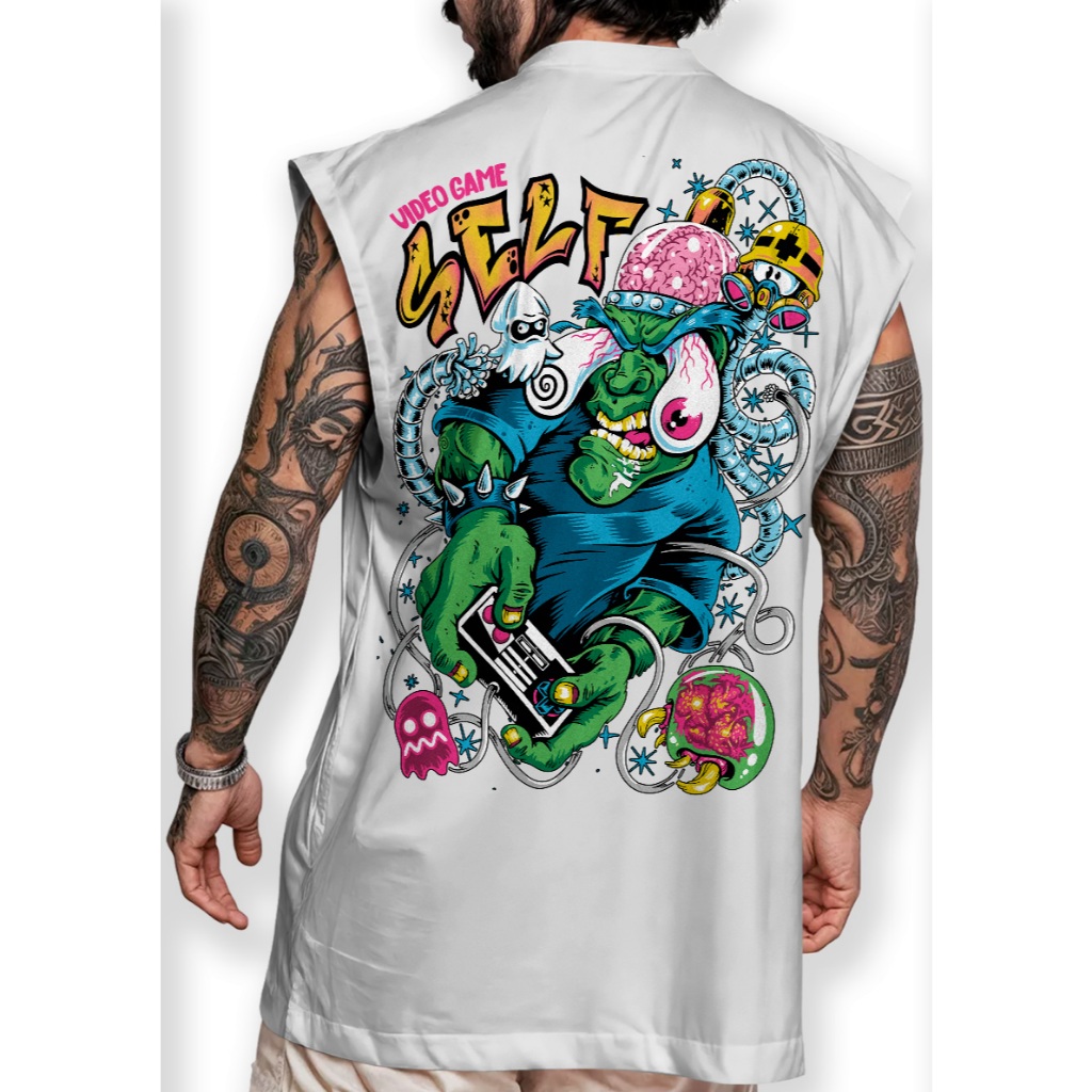 Camiseta Regata Oversized Self Video Game Player Control Street Weat Style StreetWear