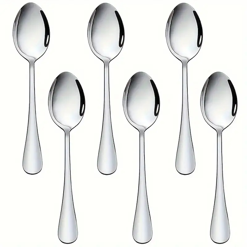 Kit C/6 Colher De Sobremesa Aço Inoxidável Cozinha Aparelho Restaurante Bufffet Faqueiro