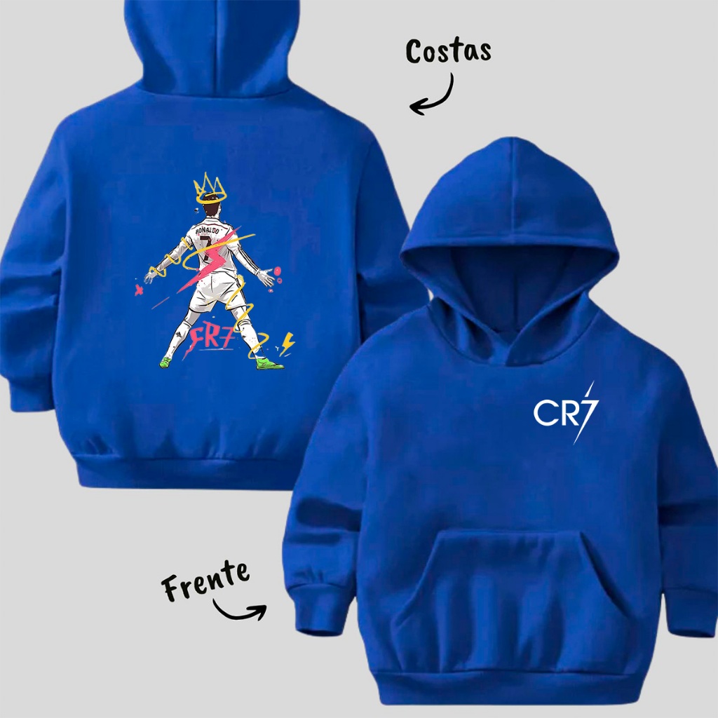 Moletom Canguru Com Capuz Touca Cristiano Ronaldo Agasalho Cr7 Ronaldo Infantil Unissex Menino Menina