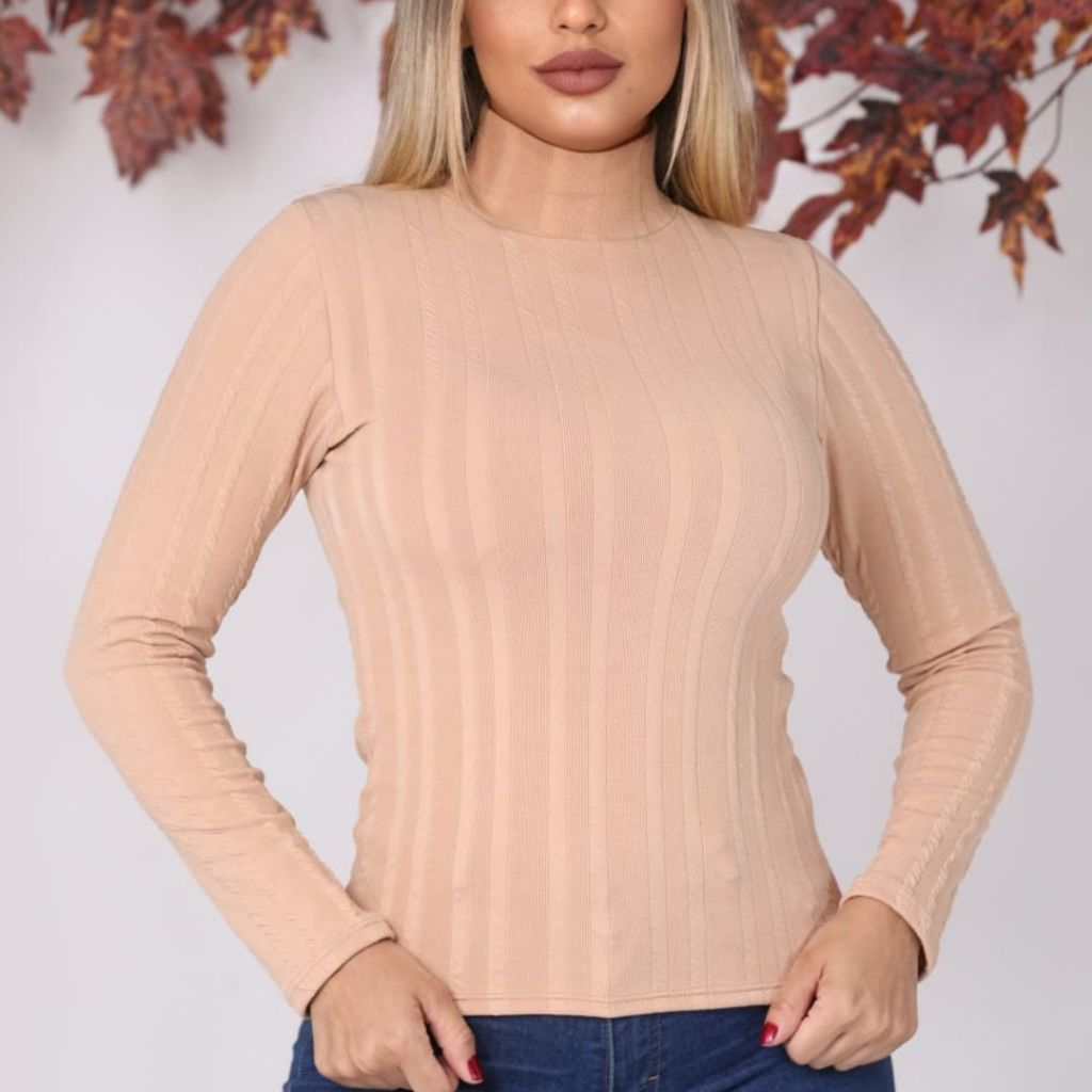 Blusa De Frio Cacharrel Feminina canelado Ribana premium gola alta, blusa básica feminina