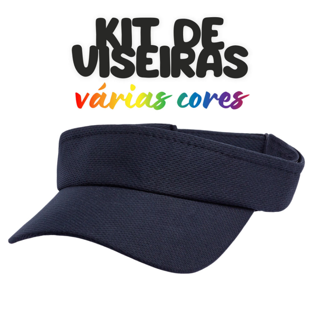 Kit 10 Viseiras Dry Fit Esportiva Ajustável