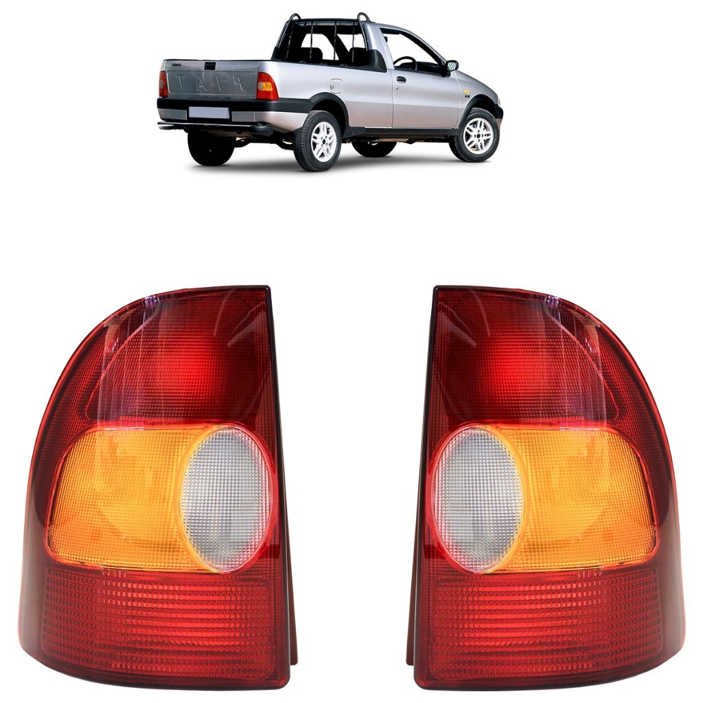 Lanterna Traseira Strada 1996 1997 1998 1999 2000 tricolor Carcaça Vermelha Lente Estriada