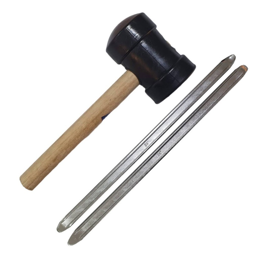 Kit Borracheiro Profissional 2 Espatulas 60cm Grandes + Martelo Borracha 80mm