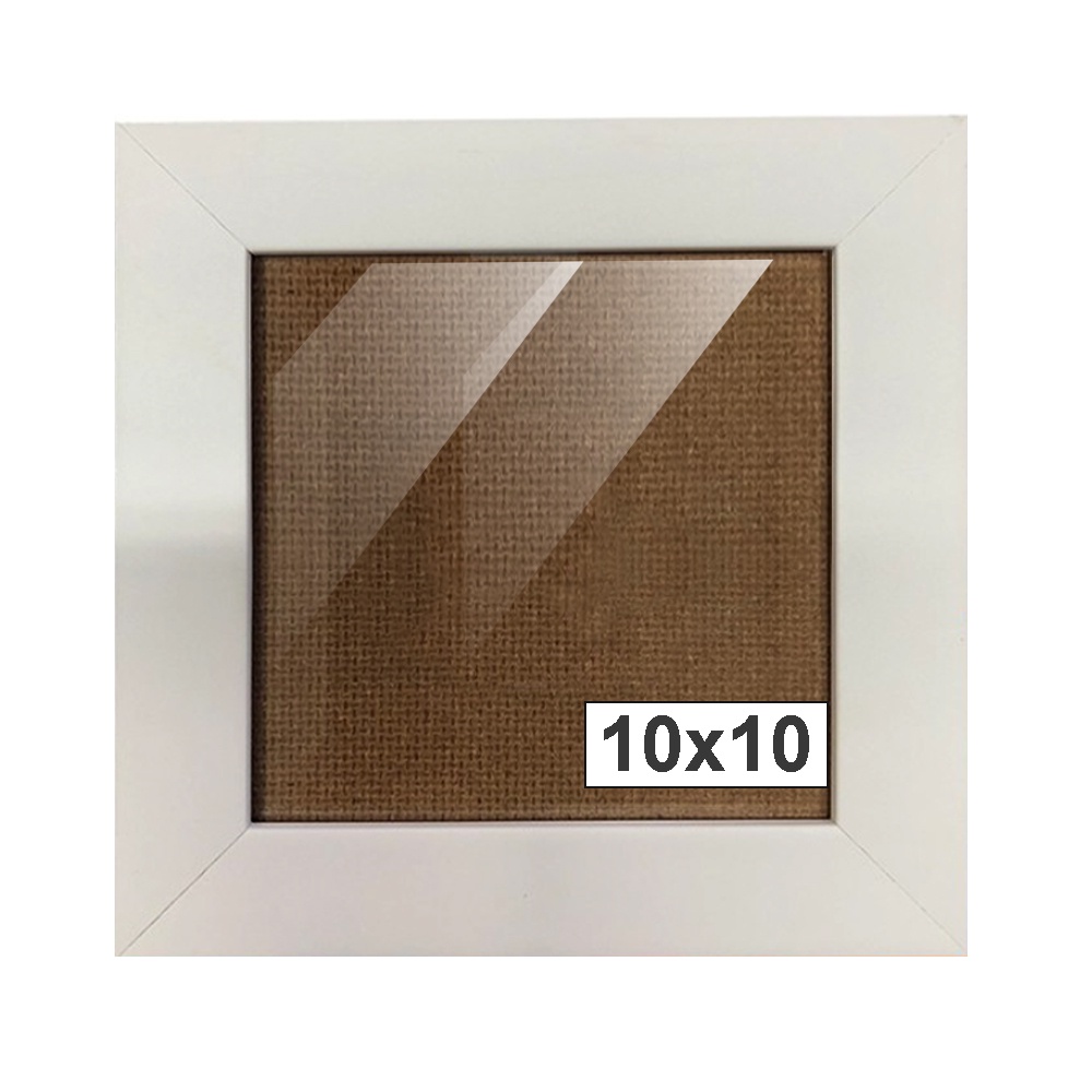 Kit 5 Molduras 10x10 Quadros Branco