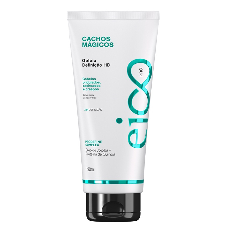 Eico Professional Geléia Definição HD Cachos Mágicos Proteção Térmica 190ml Cabelos Cacheados Crespos Ondulados