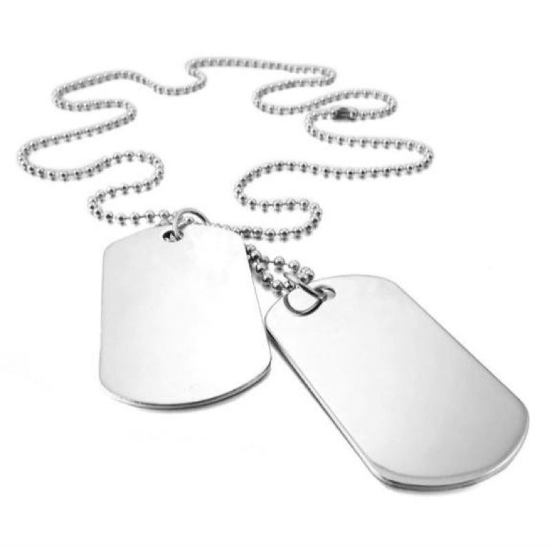 Kit 10 Corrente Prata Masculino Militar Placa Colar Lisa Dog Tag