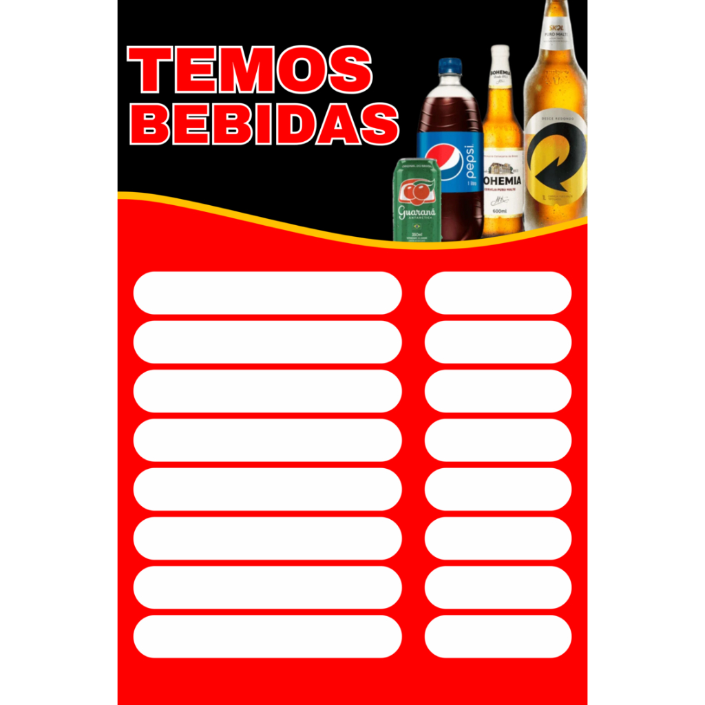 Banner Temos Bebidas Escrita Chamativa