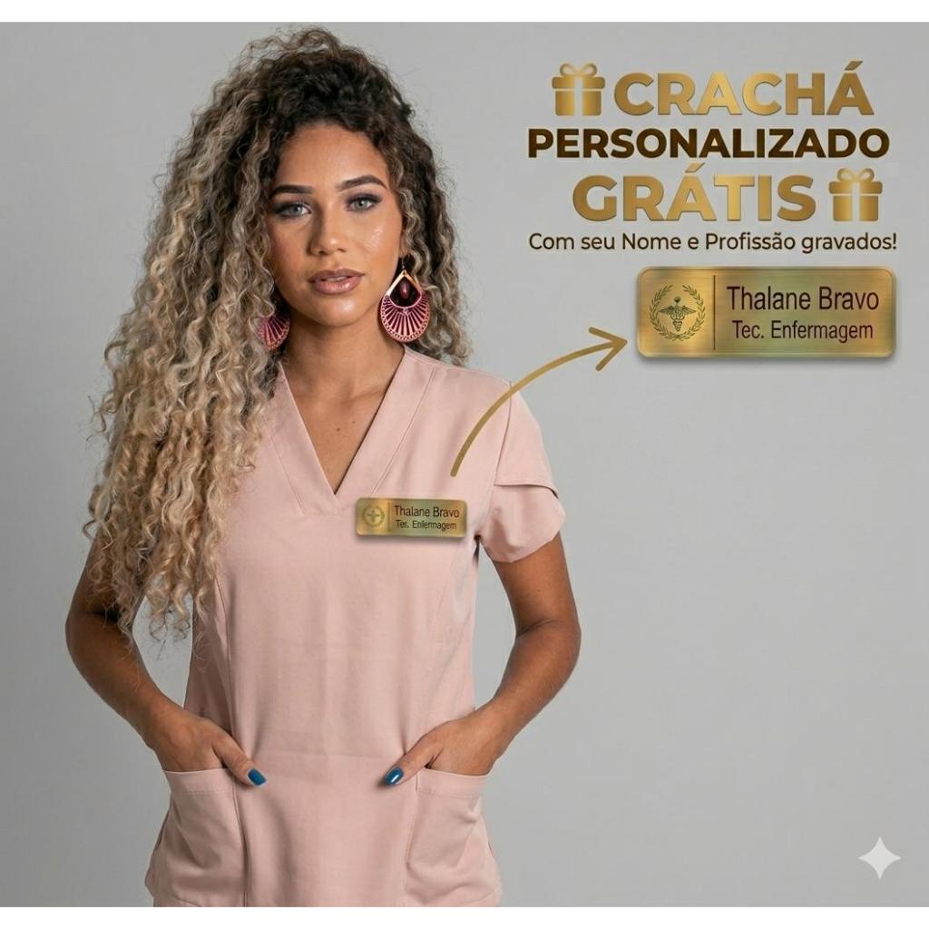 Blusa Enfermagem Estética  Manga Tulipa
