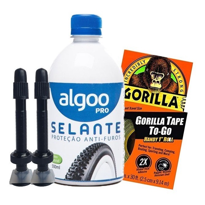 Kit Liquido Selante Tubeles veda furo Algoo 500ml + Fita Gorilla + par Válvulas + Ferramenta