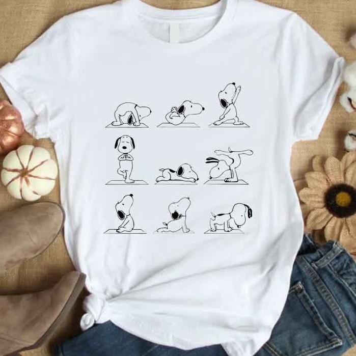 [Camiseta Premium em Algodão Puro]SISI Blusa Snoopy Yoga UNISSEX