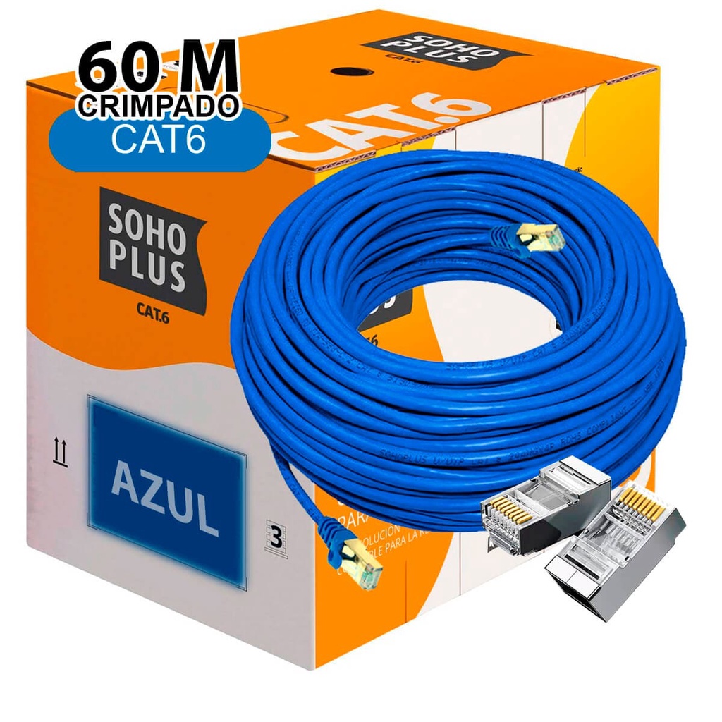 Cabo De Rede Cat6 60 Metros Furukawa Sohoplus 100% Cobre 60m