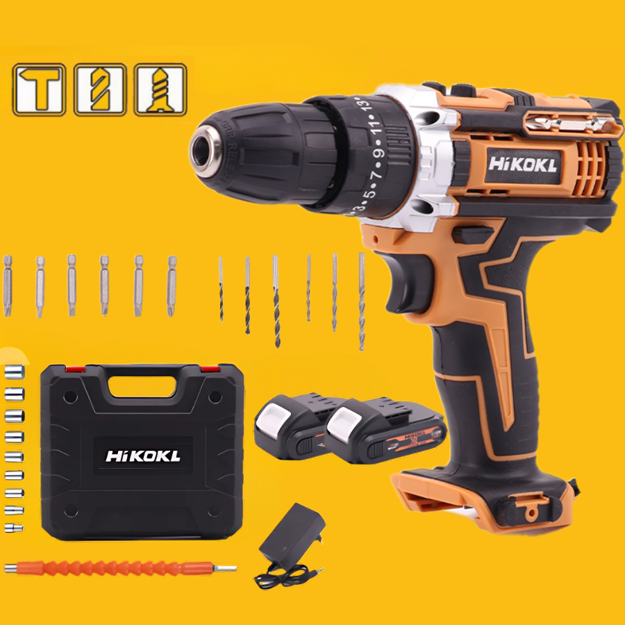 Furadeira Parafusadeira Profissional De Impacto 3/8 Com Maleta Completa 2 Baterias