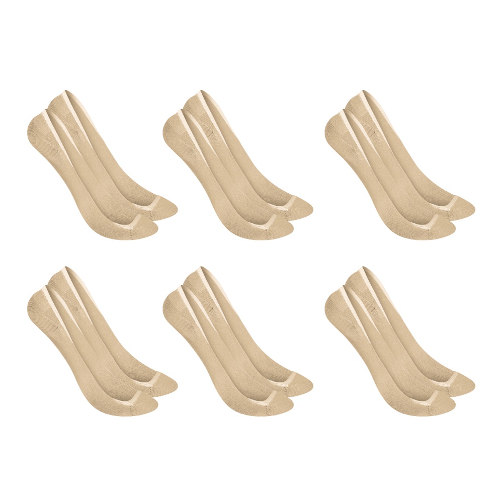 Kit Com 6 Pares De Meias Super Invisivel Selene De Algodao Feminina Modelo Sapatilha