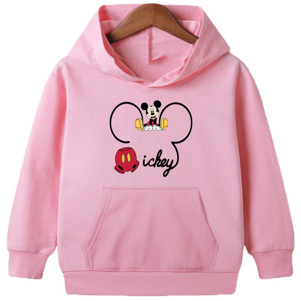 Moletom Infantil Canguru Mickey Desenho Criança Bolso Dis-ney Kids Menina Menino