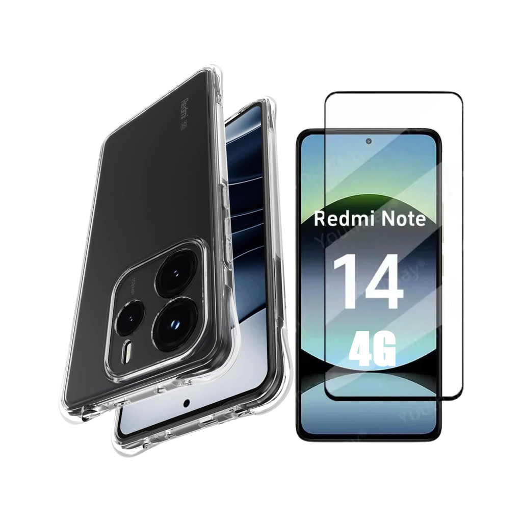 Capa Case Capinha Anti Impacto Compatível Com Redmi Note 14 4G + Película 3D Vidro Temperado