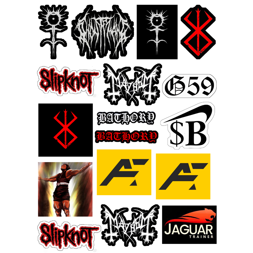 17 Adesivos Personalizados Bandas Metal Rock