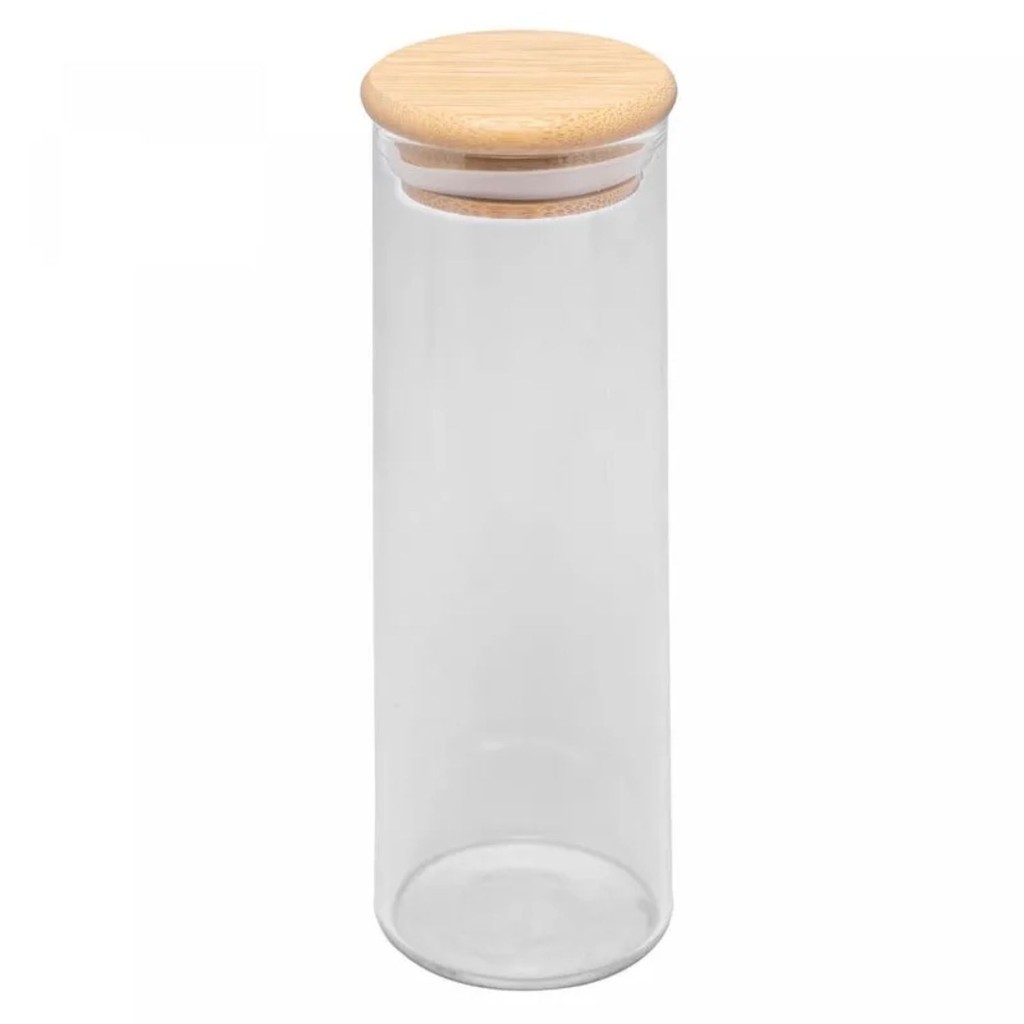 Porta Mantimento de Vidro com Tampa de Bambu 210ml - Wolff