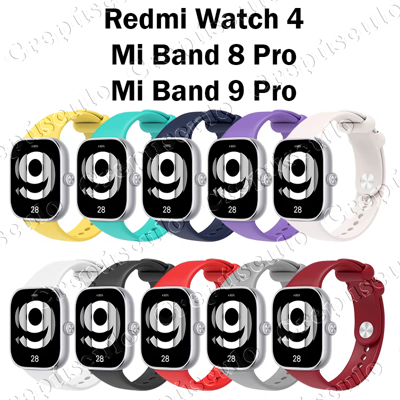 Pulseira Silicone Para Redmi Watch 4 / Xiaomi Band 8 Pro / Mi Band 9 Pro silicone