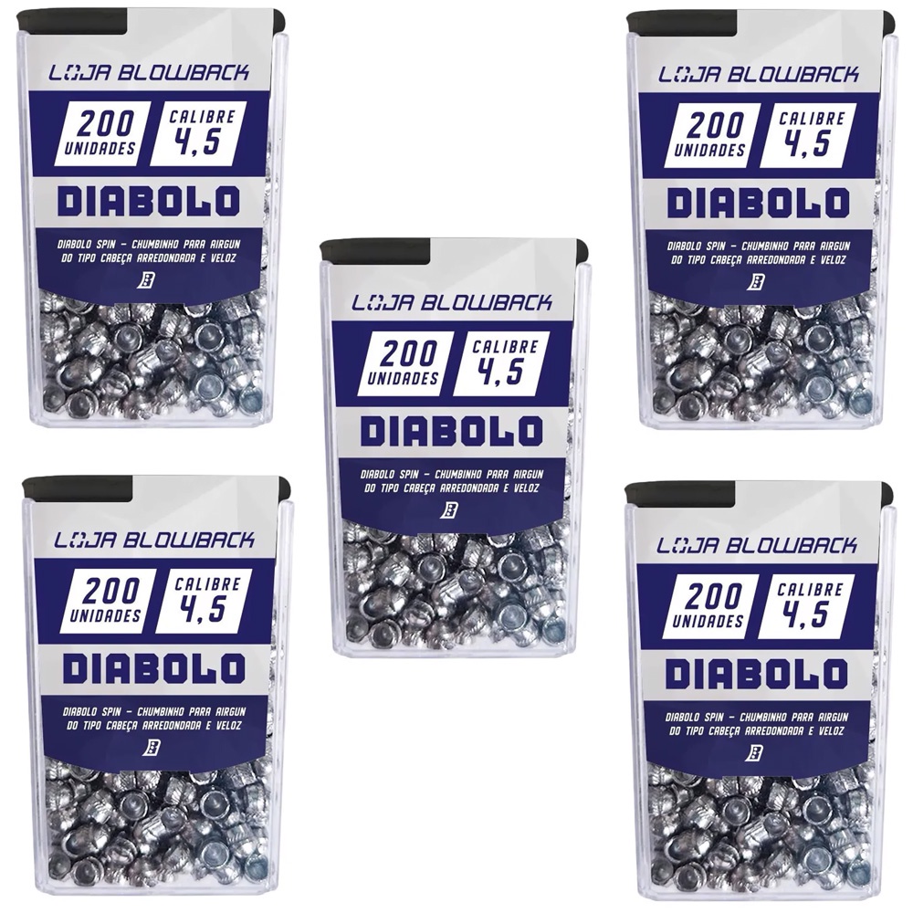 Chumbinho Diabolo 4.5mm Chumbo Loja Blowback P/ Armas Carabina De Pressão Kit C/ 1000un