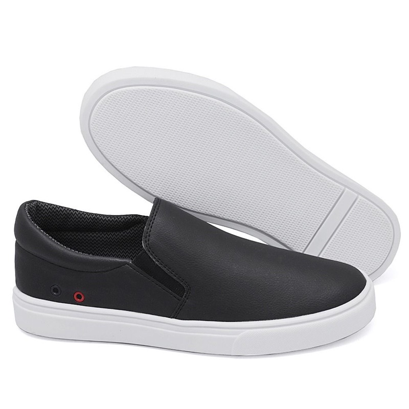 Tênis Sapatênis Iate Original Slip on Calce Fácil Hype Shoes Com Ilhós - Preto - Unissex