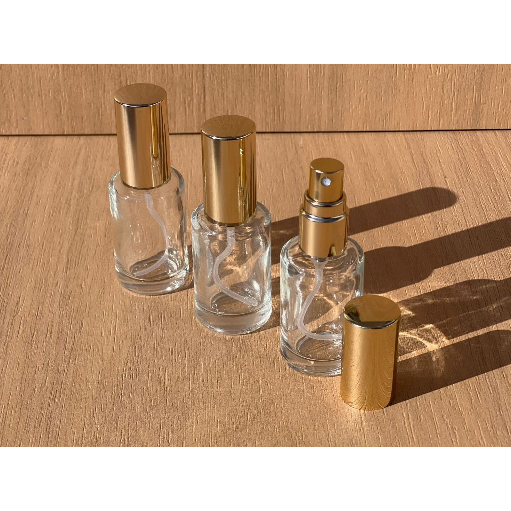 20 Frascos De Vidro 10ml Spray Válvula Luxo Ouro Branco