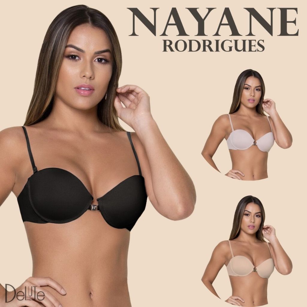 Sutia Sutien Com Bojo Tomara Que Caia Com Fecho Frontal e Alcas Ajustaveis e Removiveis em Silicone