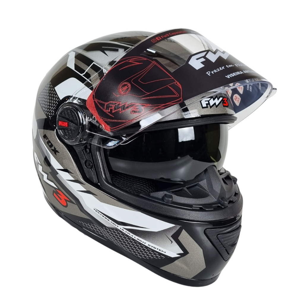 Capacete GTX Fox Grafite Com Óculos