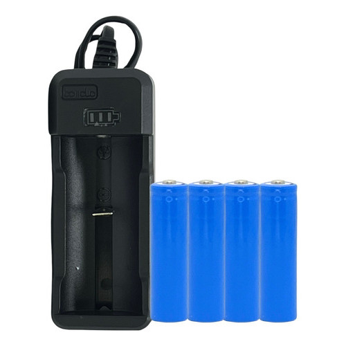 4 Baterias 14500 Original Microfone Kdr200 + Carregador Universal Com visor Bivolt