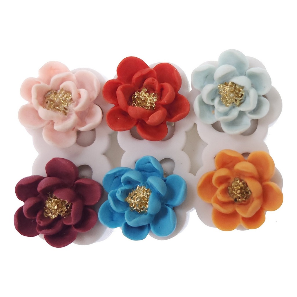 Molde De Silicone Mini Flores 2,5 cm Pasta Americana Biscuit Resina