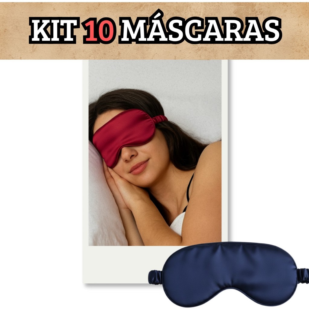 KIT 10 / 5 Mascara Tapa Olho de Cetim /Mascara de dormir/Mascara de Descanso/ com cores lindas