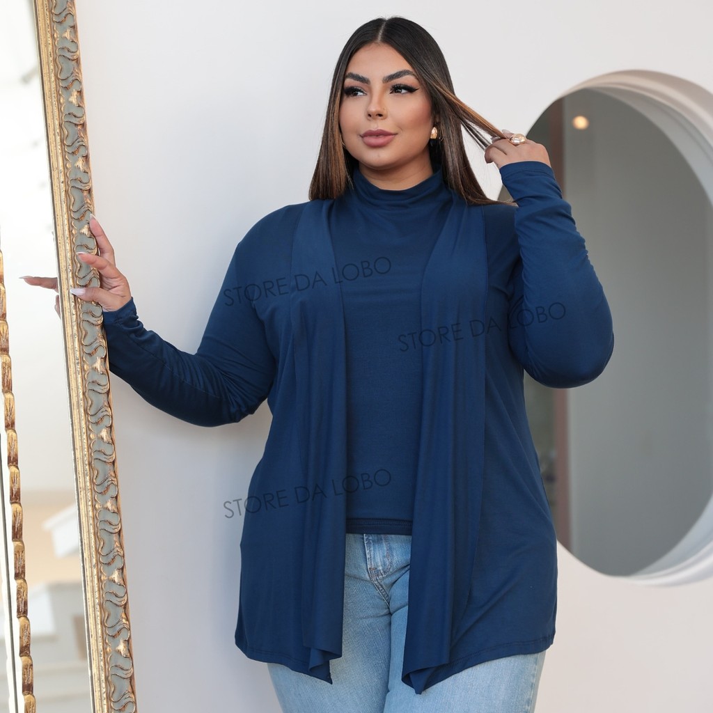 Cardigan Kimono Casaco Plus Size Feminino Kimono G1 G2 G3