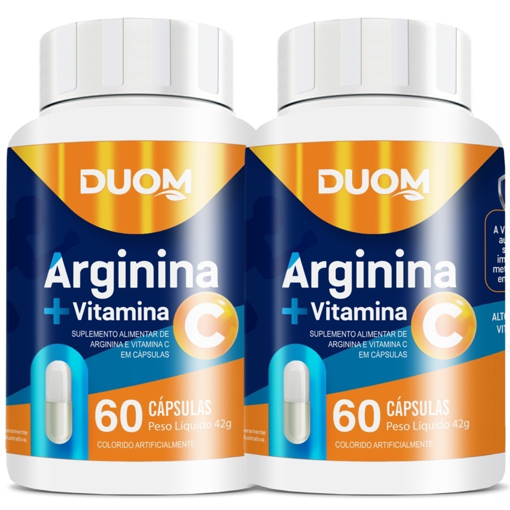KIT 2 ARGININA + VITAMINA C CONCENTRADA ANTIOXIDANTE + IMUNIDADE TOTAL 120 CÁPSULAS - MALTTA NUTRITION