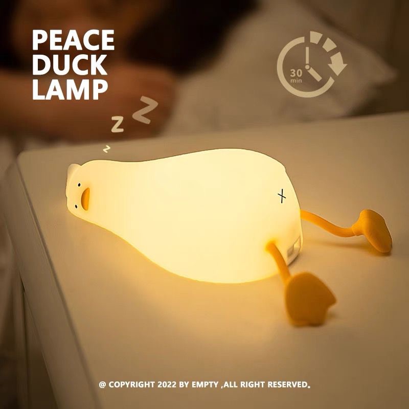 Pato Luz Noturna USB Recarregável Luminária De Silicone Patting Switch Kids Gift Aniversário Presente De Cabeceira Sala Decoração De Casa