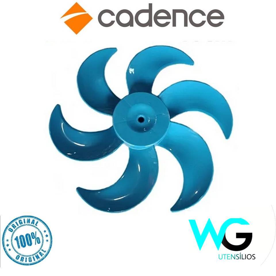 Hélice Ventilador Cadence Eros Supreme 40cm 6pás Azul Original
