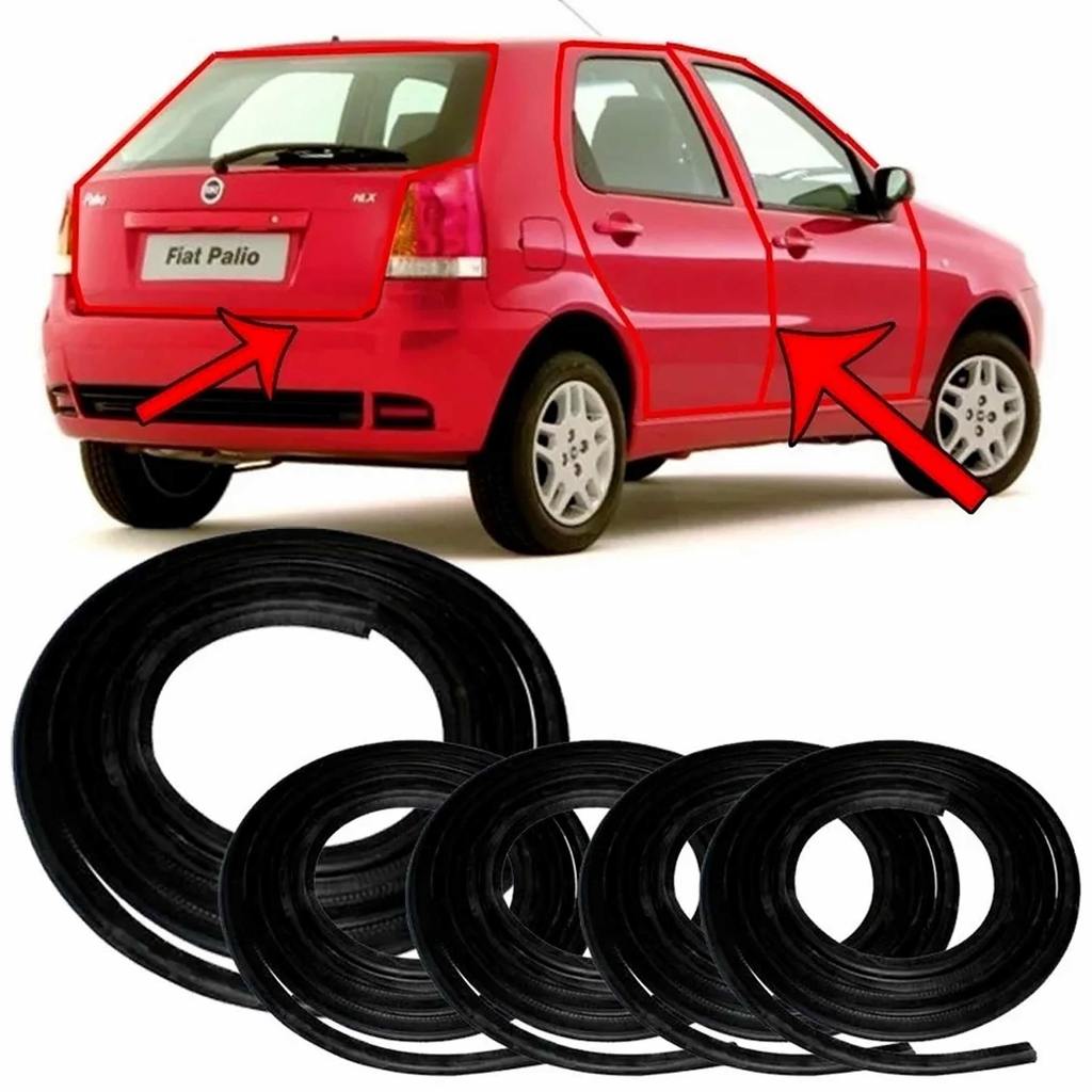 Kit Borrachas 4 Portas e Porta Malas Fiat Palio Siena Weekend 1997 a 2020