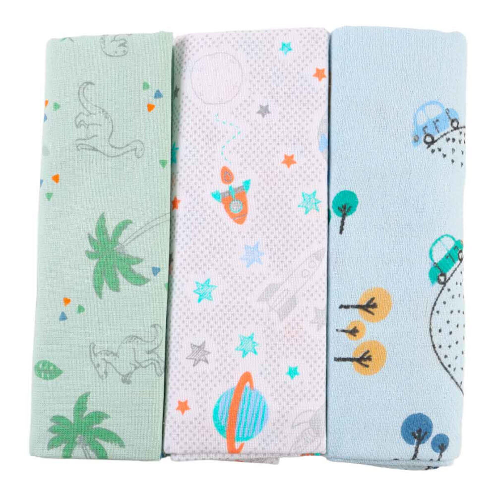 Kit Cueiro Karinho Flanelado Estampado - 3 Peças