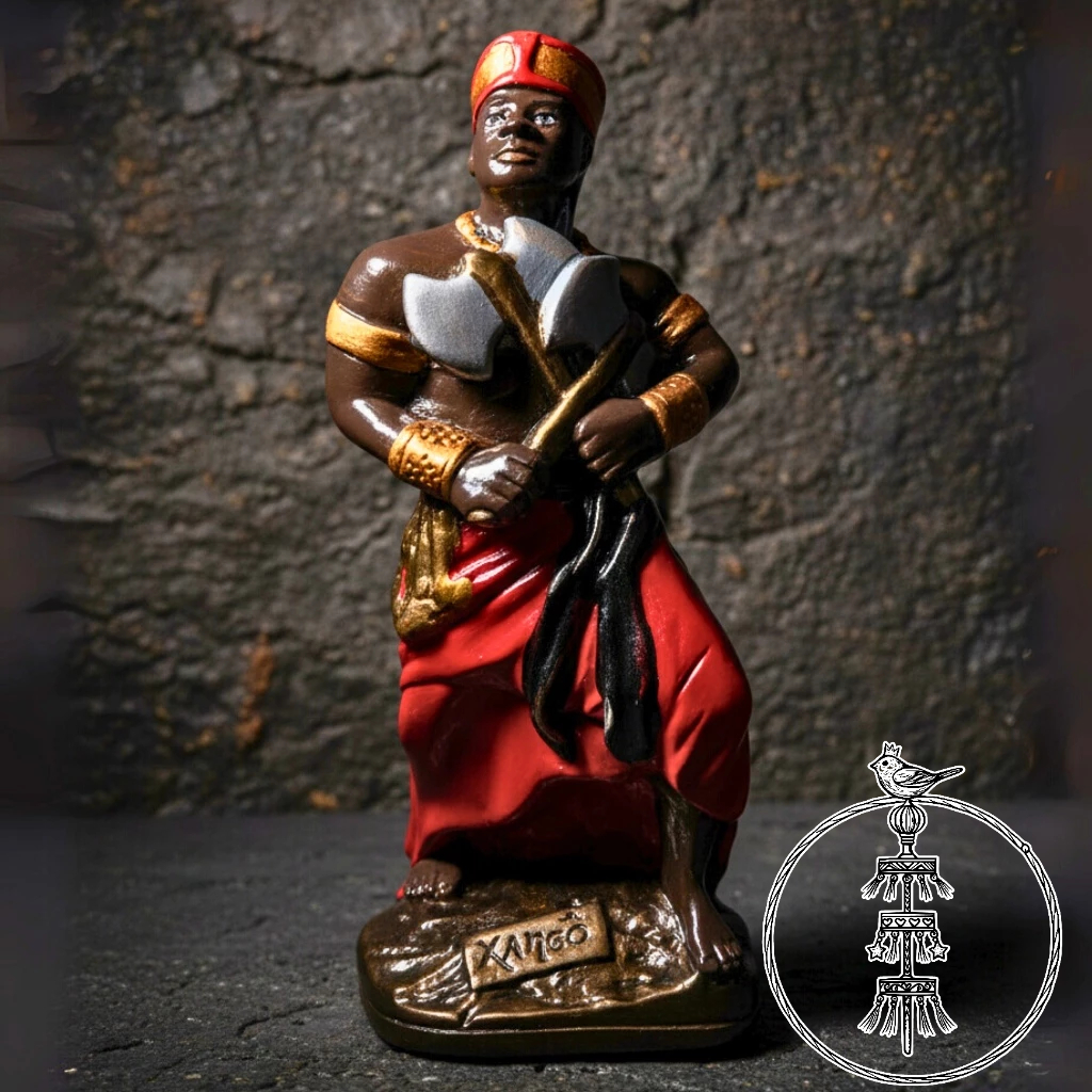Xangô Orixá Imagem 23cm Estátua Gesso Xangô Rei da Justiça Umbanda Candomblé