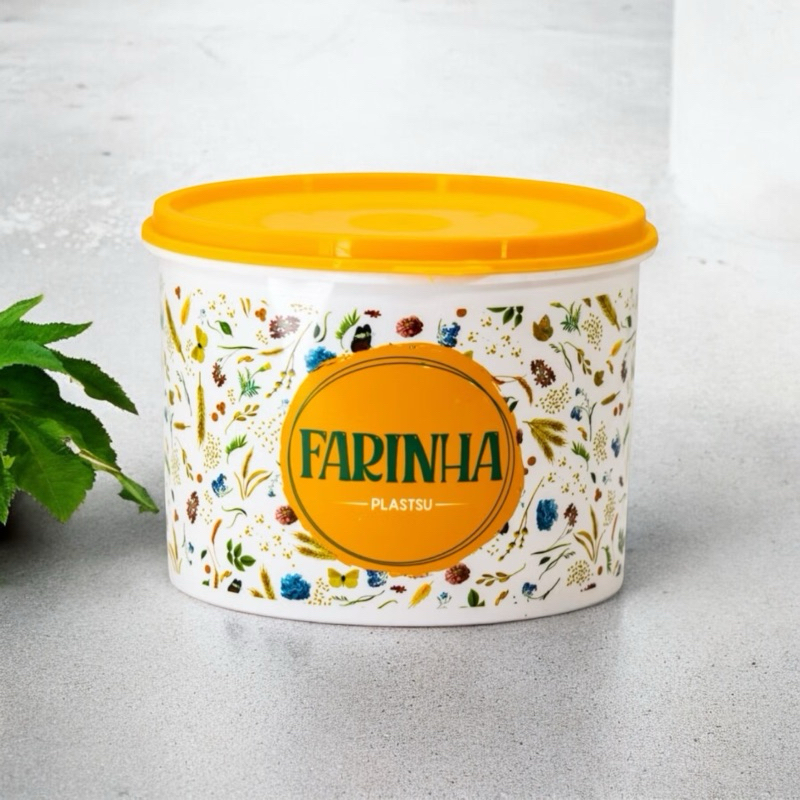 Pote Porta Mantimento Farinha Decorado Floral Resistente Decorativo