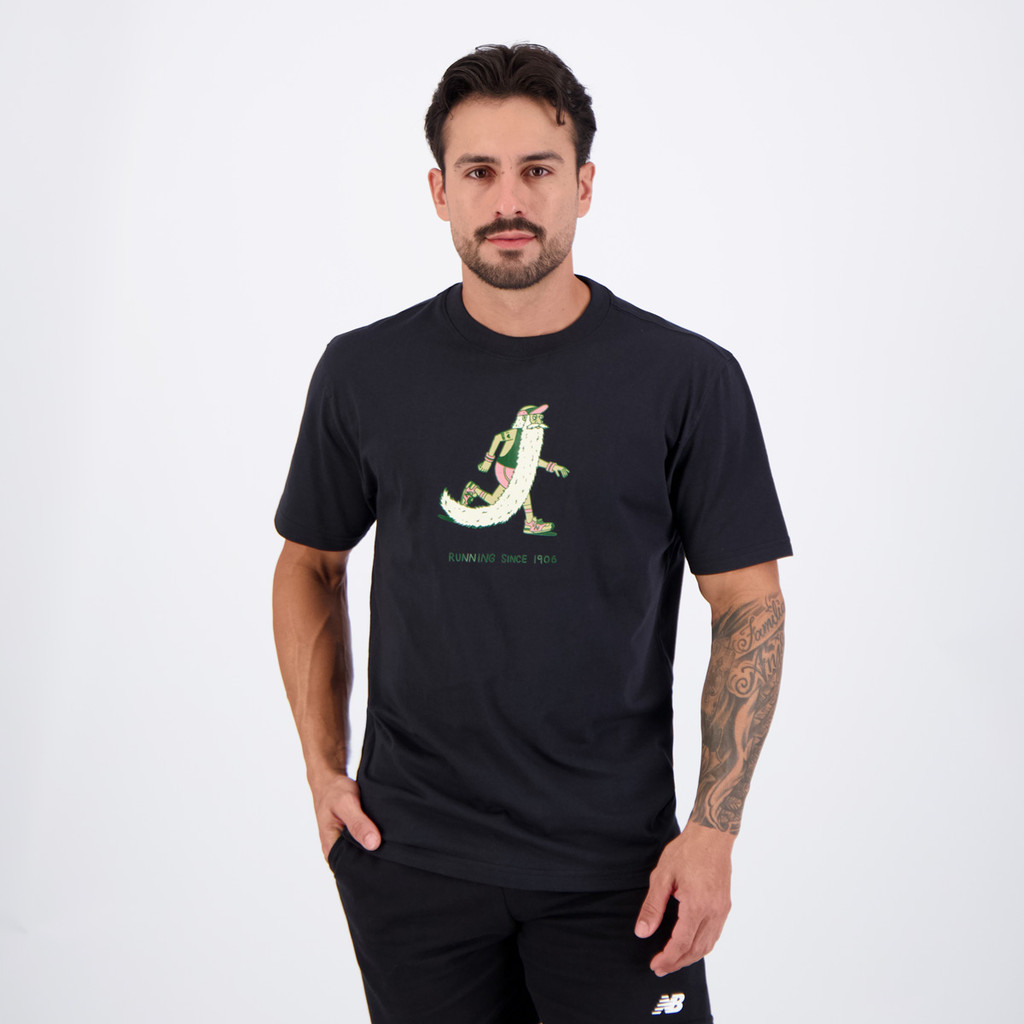Camisa New Balance Bearded Runner Preto