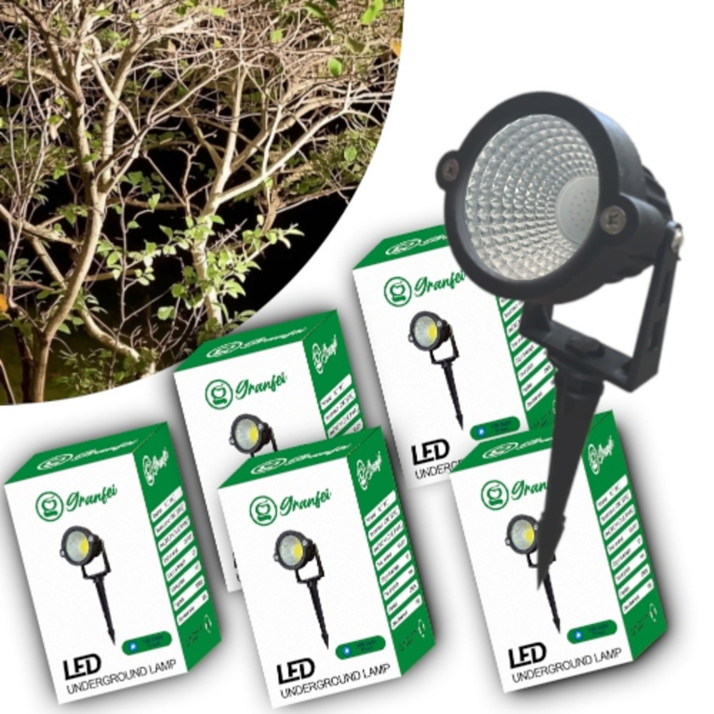 Luminária Espeto Jardim Cob Underground Led 9W à Prova Dágua Diversas Cores 1UN 3UN 5UN ALTO