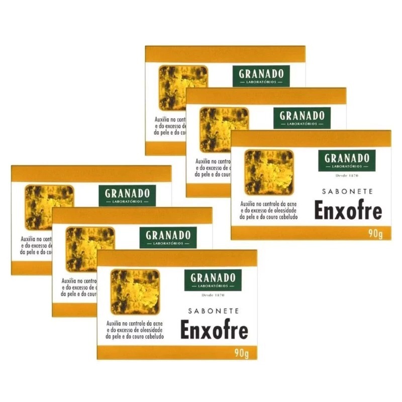 KIT 6 SABONETE EM BARRA ENXOFRE GRANADO 90G