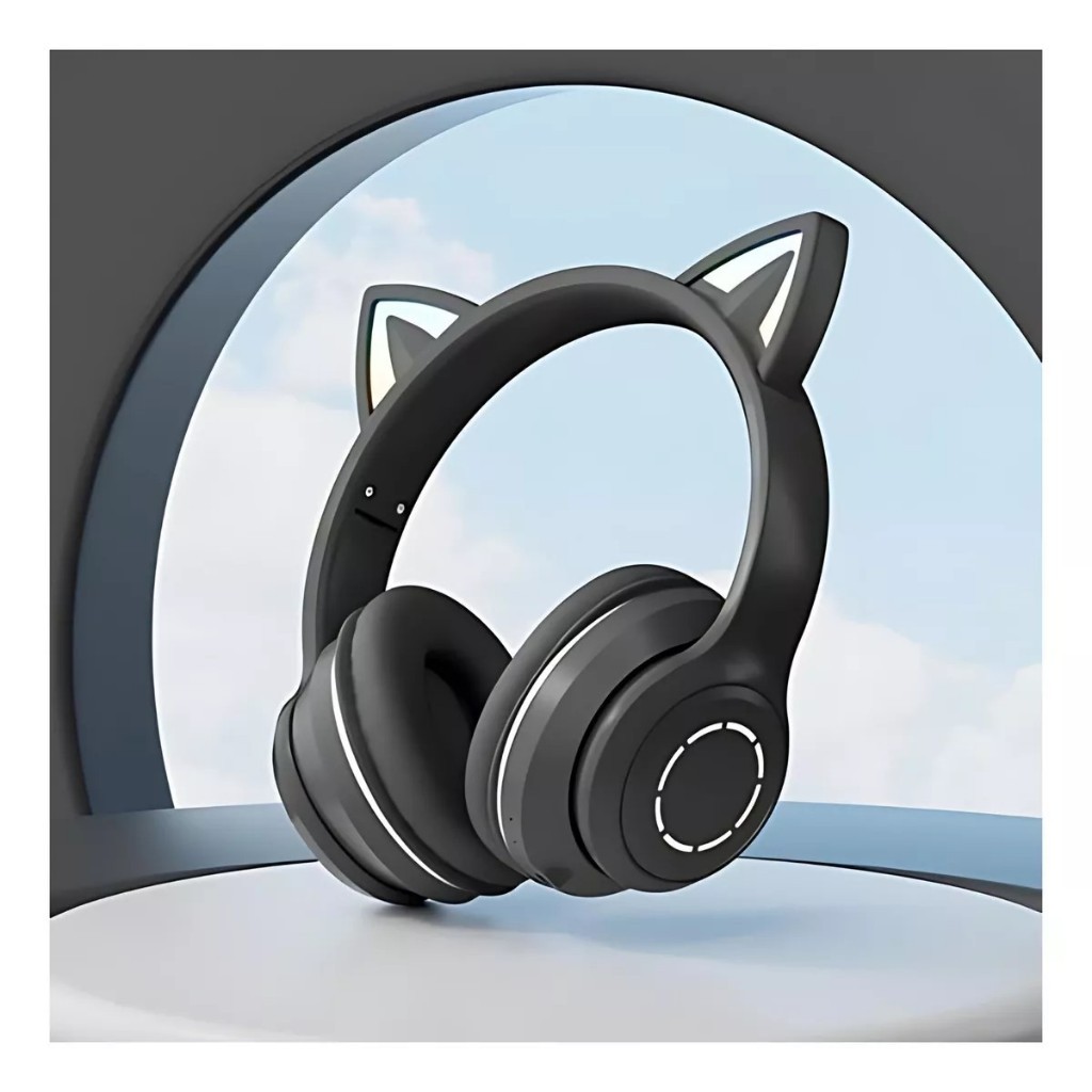 Fone De Ouvido Headset Sem Fio Gatinho Led Bluetooth B-19 H - Panda
