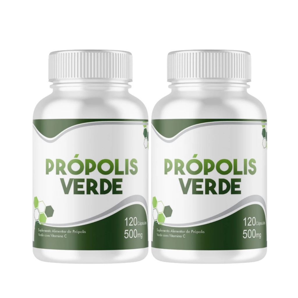 Própolis Verde 500mg 120 Cápsulas Cada - 2 Frascos Imunidade