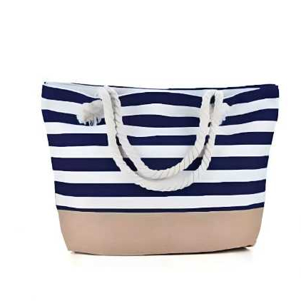 Bolsa De Praia Listrada Alça De Corda Feminina Várias Cores