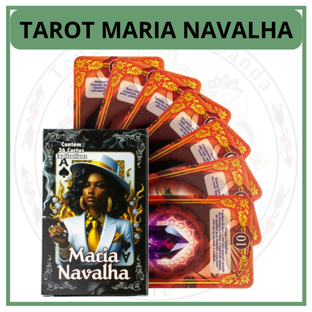 Baralho Tarot Maria Navalha com 36 Cartas Auto Explicativas