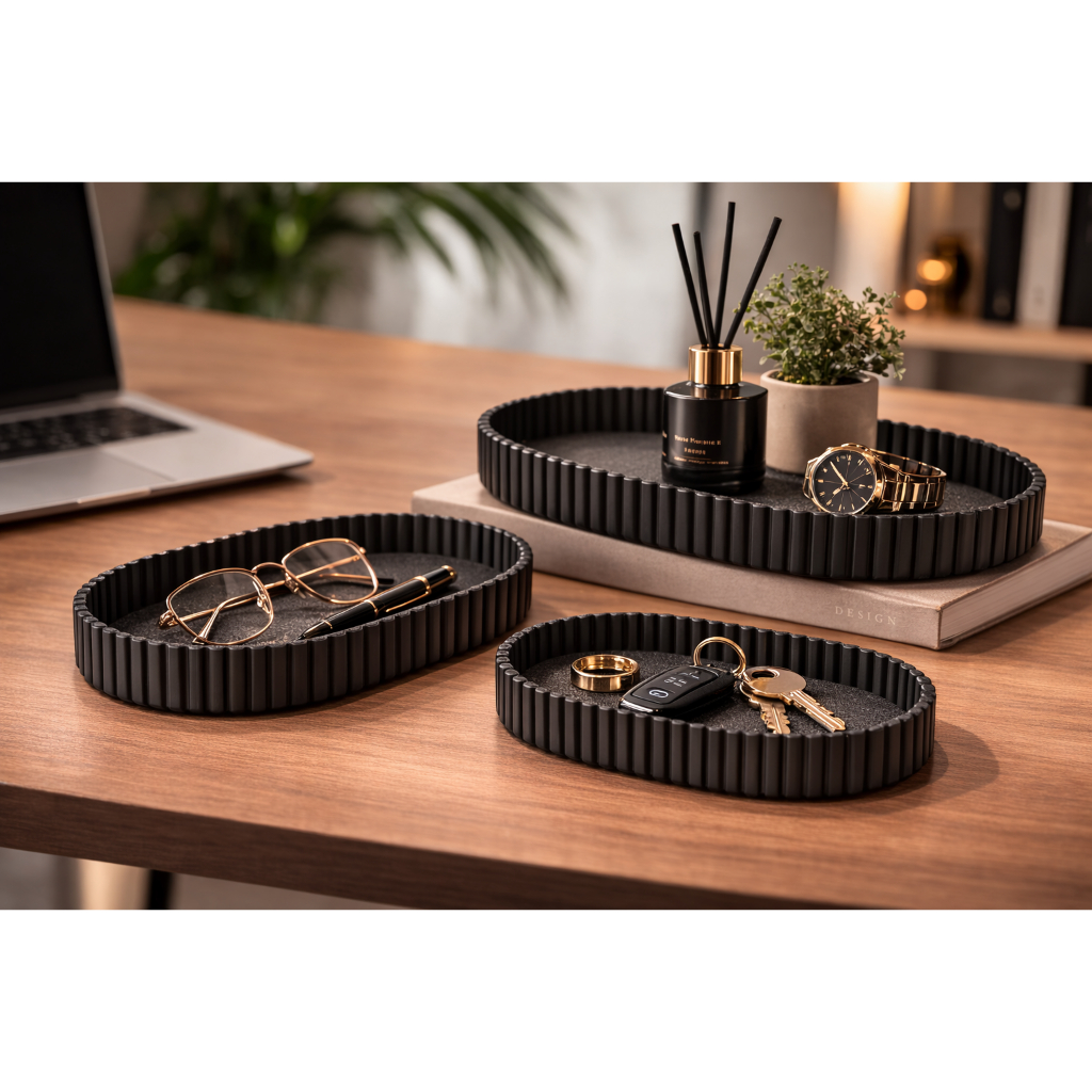 Bandeja Decorativa Organizadora Porta Joias e Chaves – Porta Treco para Mesa ou Aparador – 13cm, 17cm, 25cm ou Kit com 3